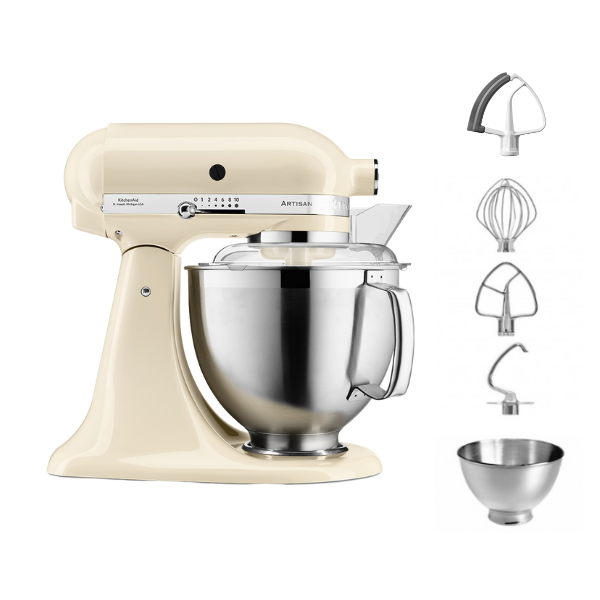 KitchenAid 4,8 L 5KSM185 Artisan Küchenmaschine Flexiset Artisan + Flexirührer