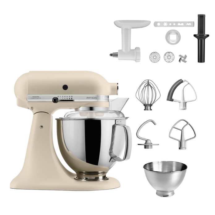 KitchenAid 4,8 L 5KSM175 Artisan Küchenmaschine Cookielover mit Fleischwolf+Spritzgebäckvorsatz