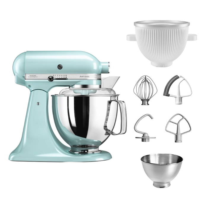 KitchenAid 4,8 L 5KSM175 Artisan Küchenmaschine Icelover mit Eiszubereiter