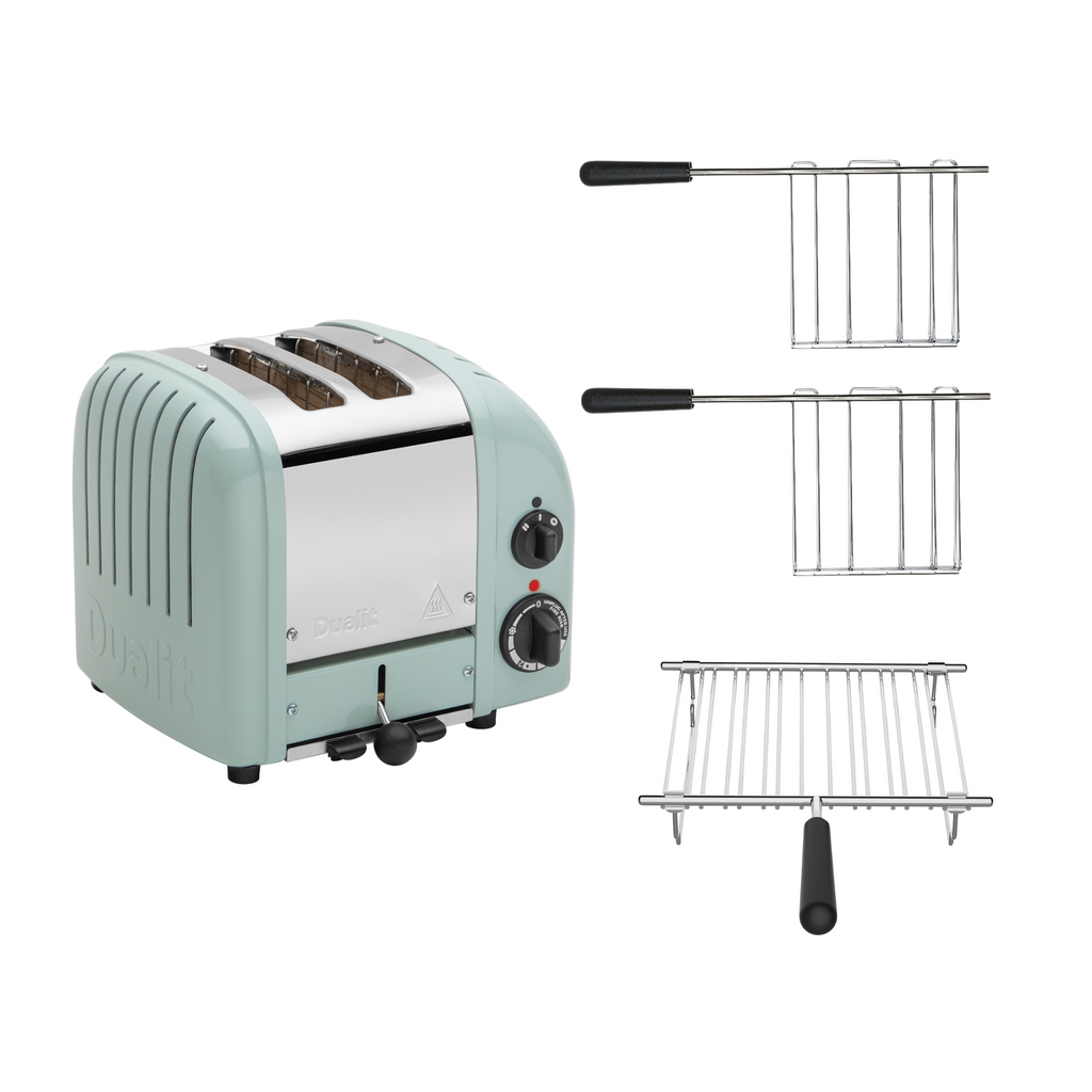 Dualit Toaster Paket 3, 2er Toaster mit Brötchenaufsatz und zwei Sandwichzangen
