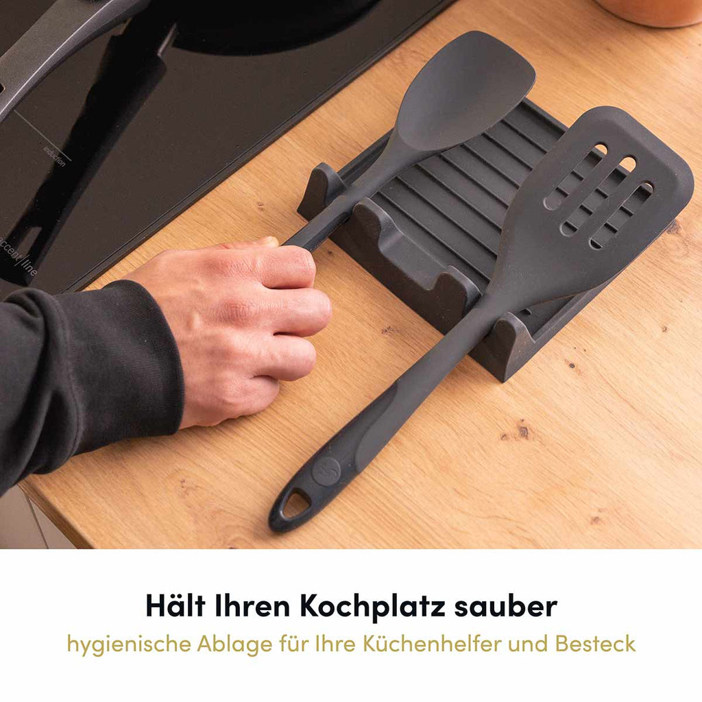 Praktische Ablage für drei Küchenhelfer